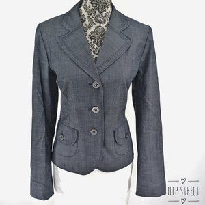 LOFT 3 Button Textured Stretch Cotton Blend Blazer Jacket 8 NWOT